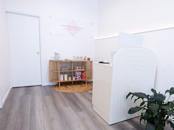 Bright reception area at The Effortless Clinic in Gungahlin, Canberra